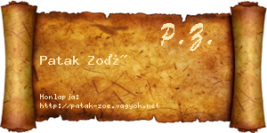 Patak Zoé névjegykártya